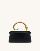 Elena Snake Handle Top Handle Bag - Black