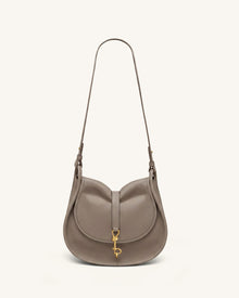 Arla Small Faux Suede Hobo Bag – Taupe