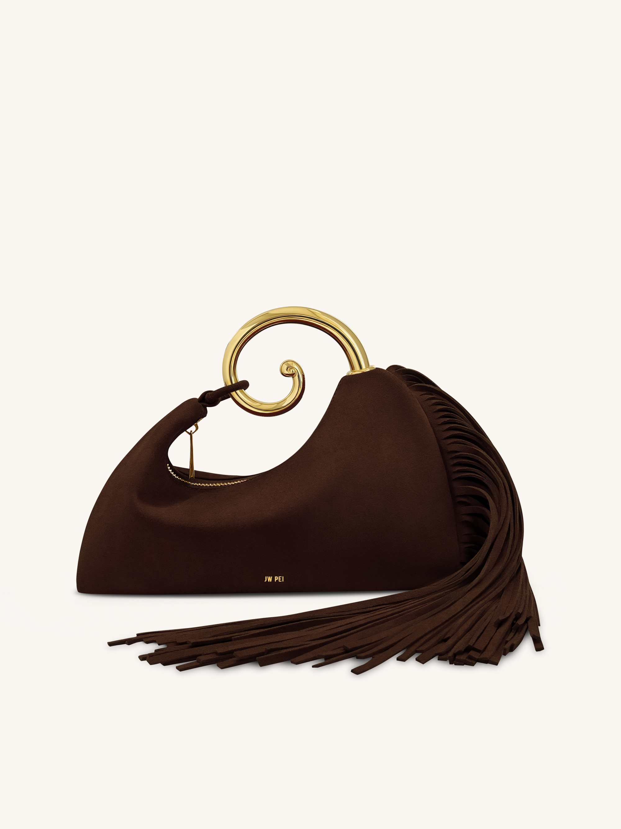 Nell Fringe Hardware Top Handle Bag - Deep Brown