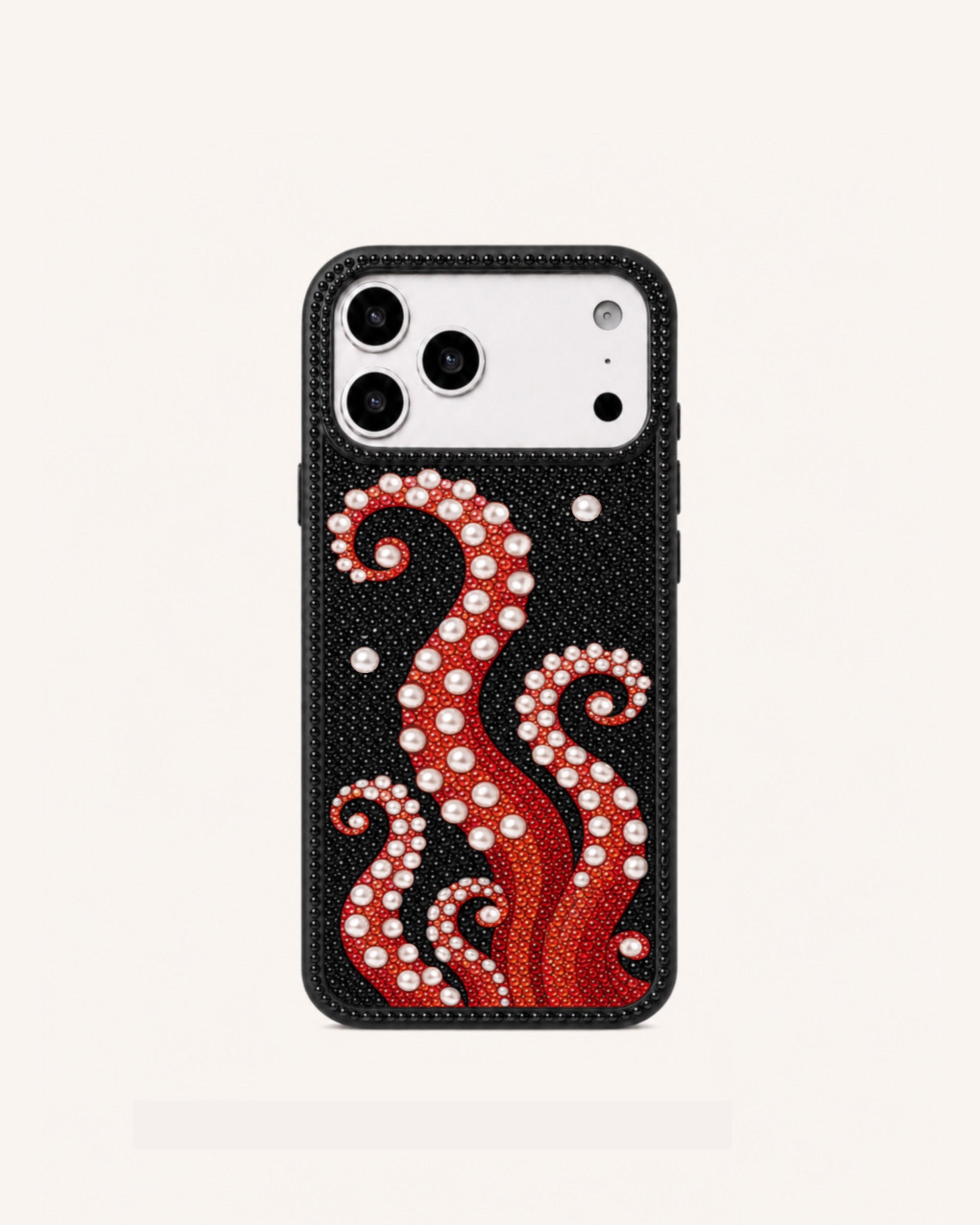 Octopus Tentacle Artificial Crystal Phone Case - Black