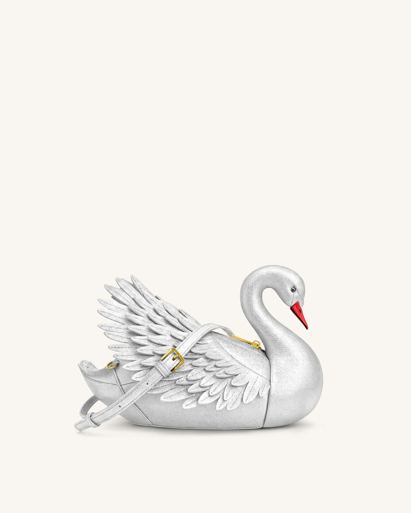 Alani Swan Shaped Crossbody Bag - Silver