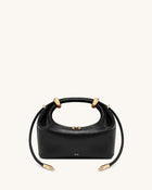 Ellie Metal Ring Embellished Top Handle Bag - Black
