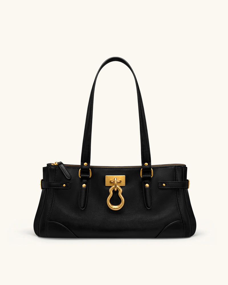 Yvette Elongated Tote Bag - Black