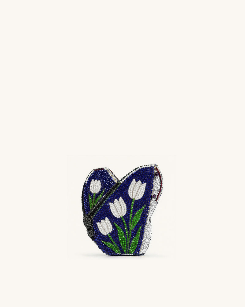 Paisley Crystal Butterfly Clutch - Midnight Blue