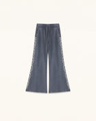 Gradient Pearl Trim Drawstring Sweatpants - Washed Slate