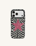 Zebra Star Phone Case - Black