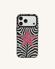 Zebra Star Phone Case - Black