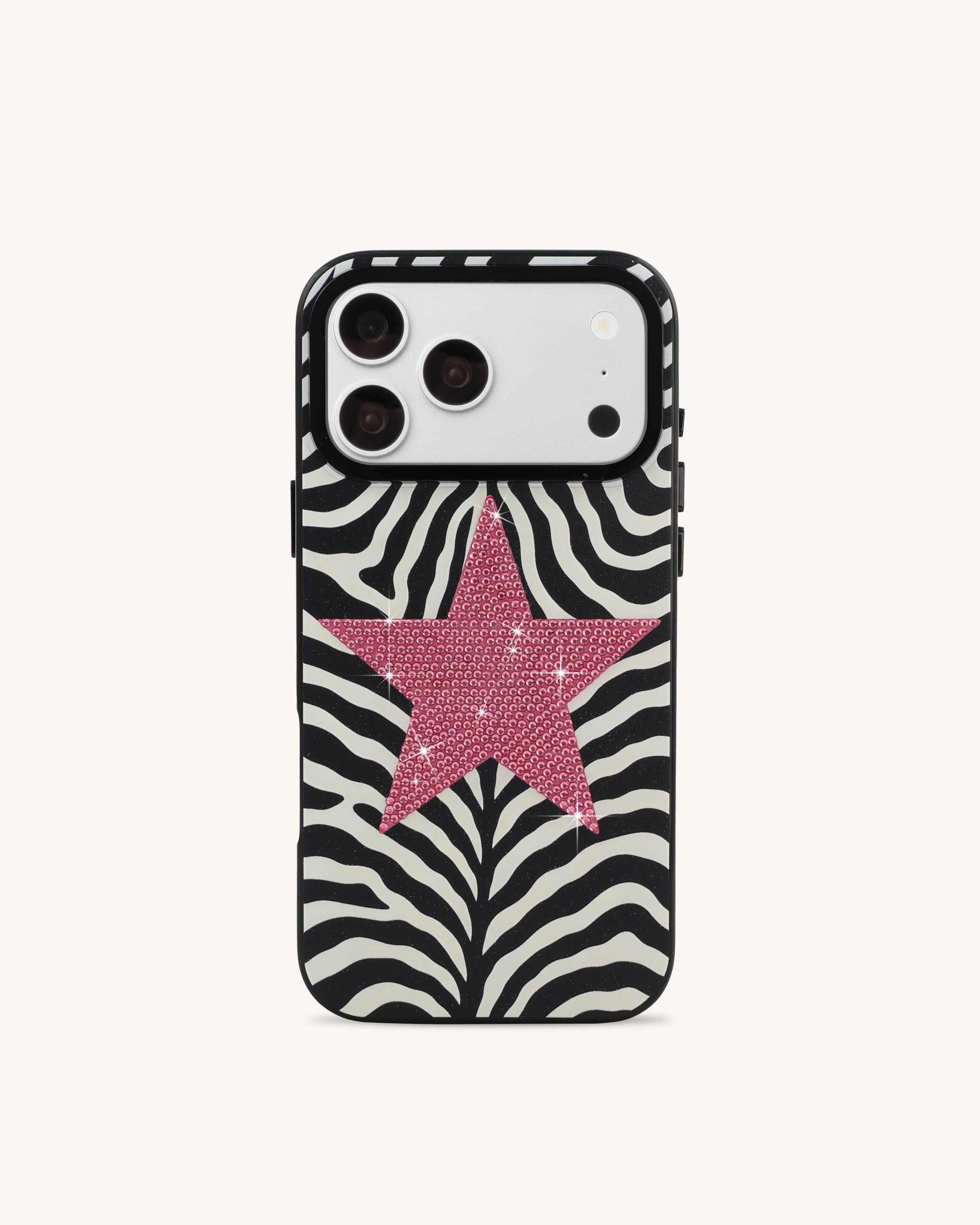 Zebra Star Phone Case - Black