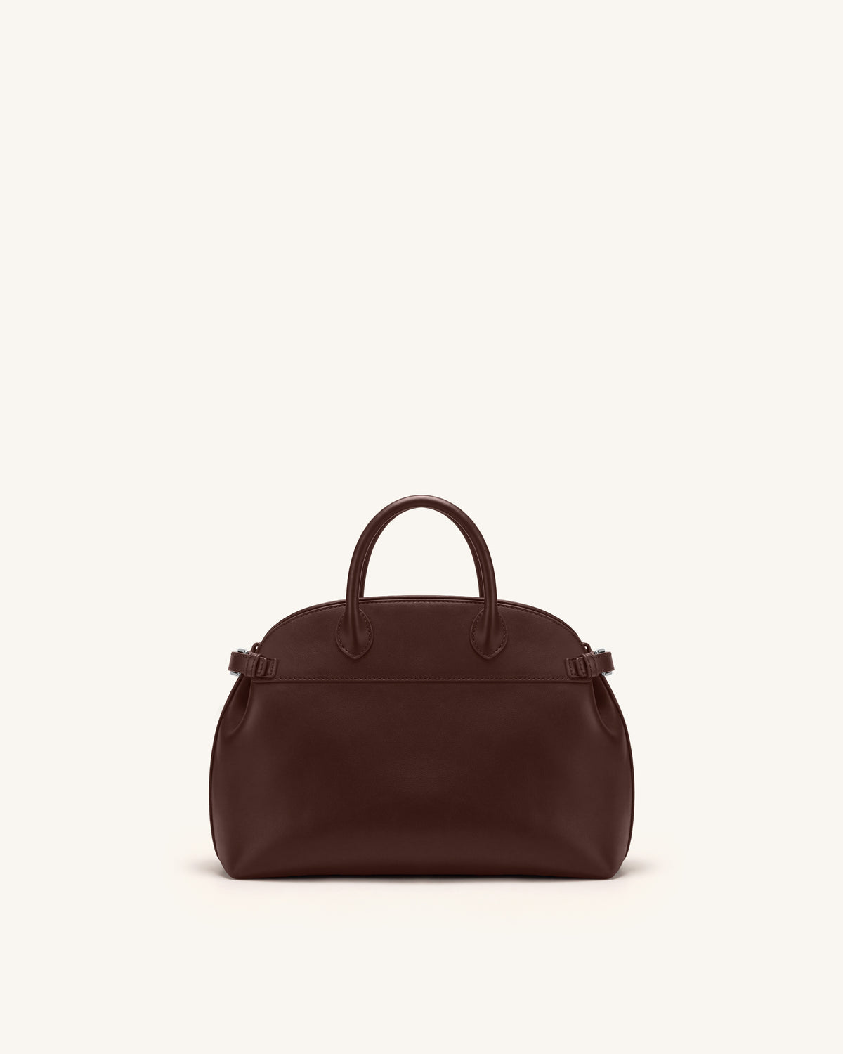 Arden Curved Top Handle Bag - Dark Brown