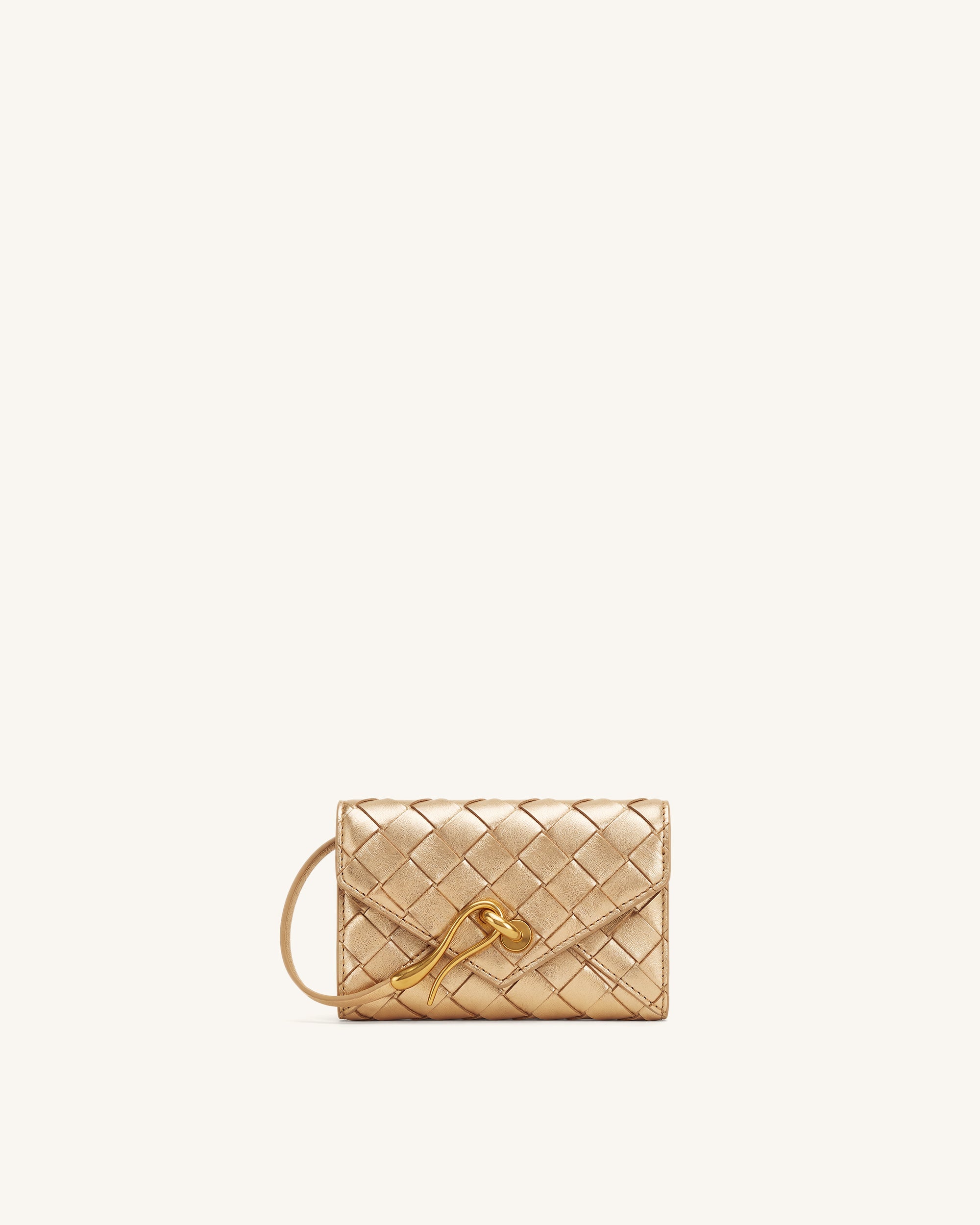Celeste Woven Texture Envelope Wallet - Gold