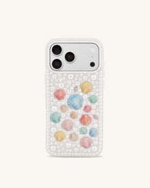 Pastel Seashell Pearl Phone Case - White