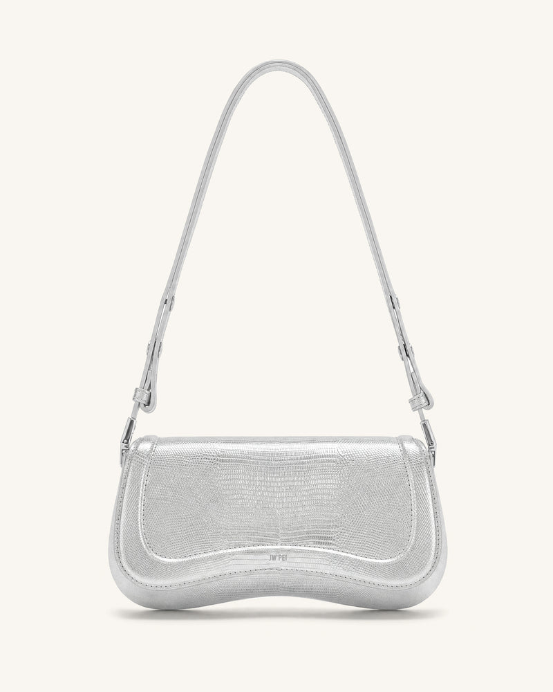 Joy Shoulder Bag - Silver Lizard Texture