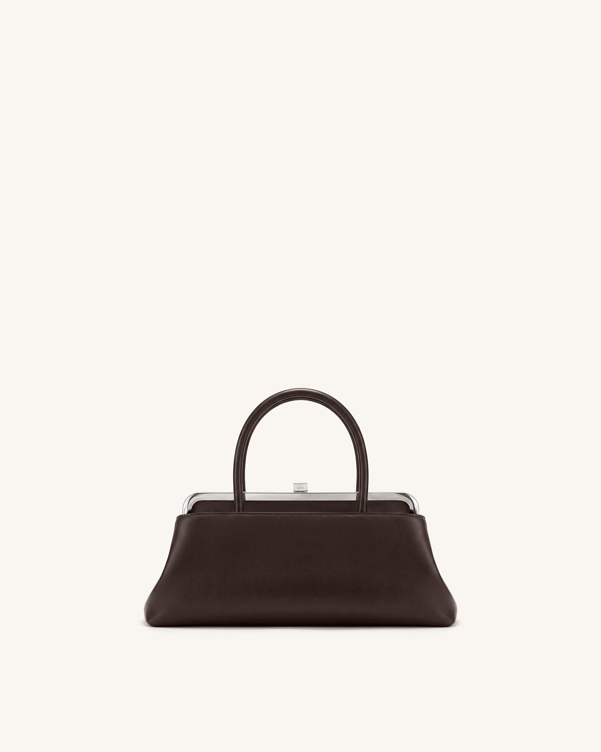 Anouk Frame Top Handle Bag - Dark Brown