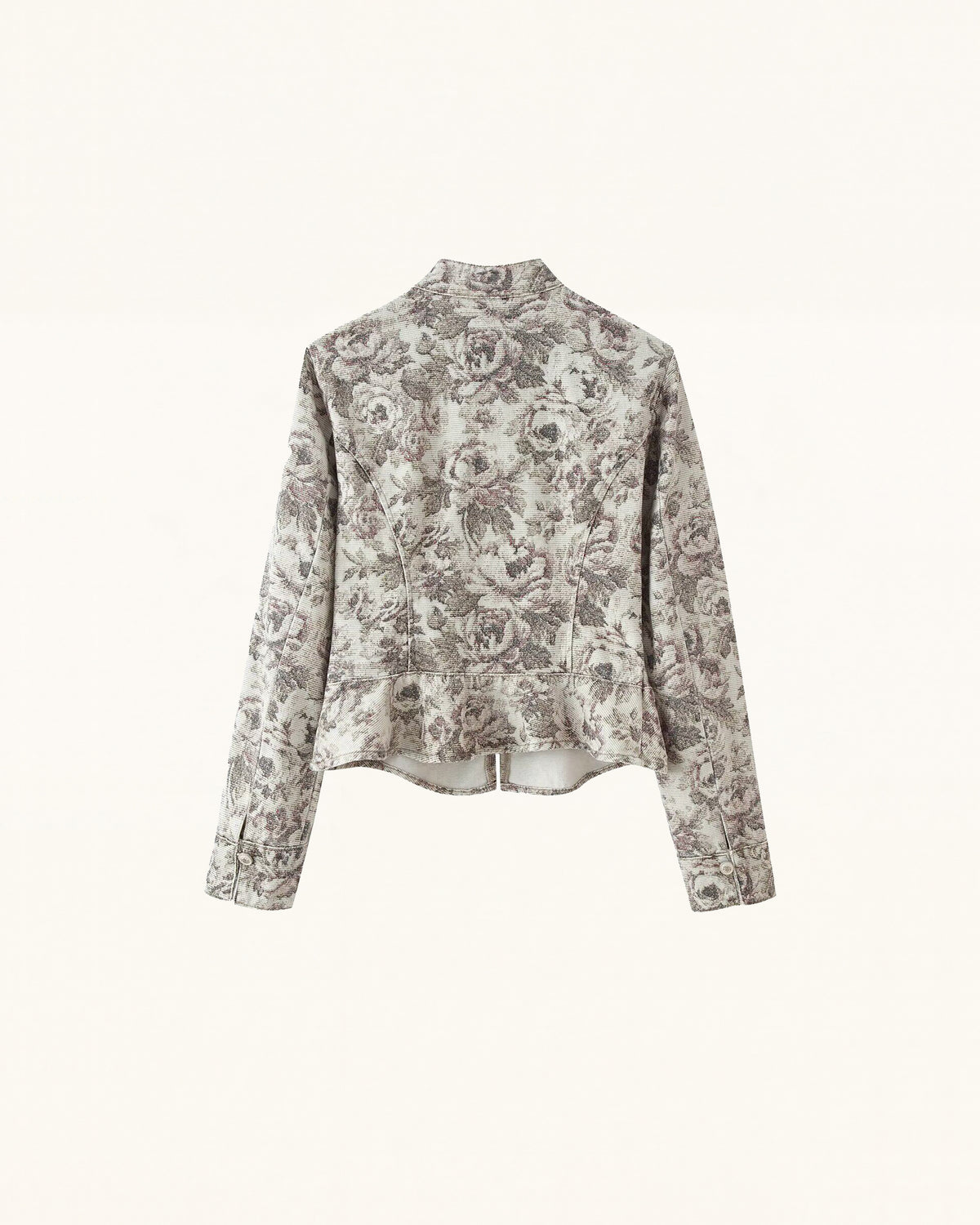 Vintage Floral Pattern Jacket - Beige