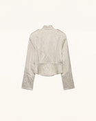 Jacquard Military-Inspired Jacket - Ivory