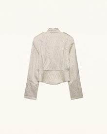 Jacquard Military-Inspired Jacket - Ivory