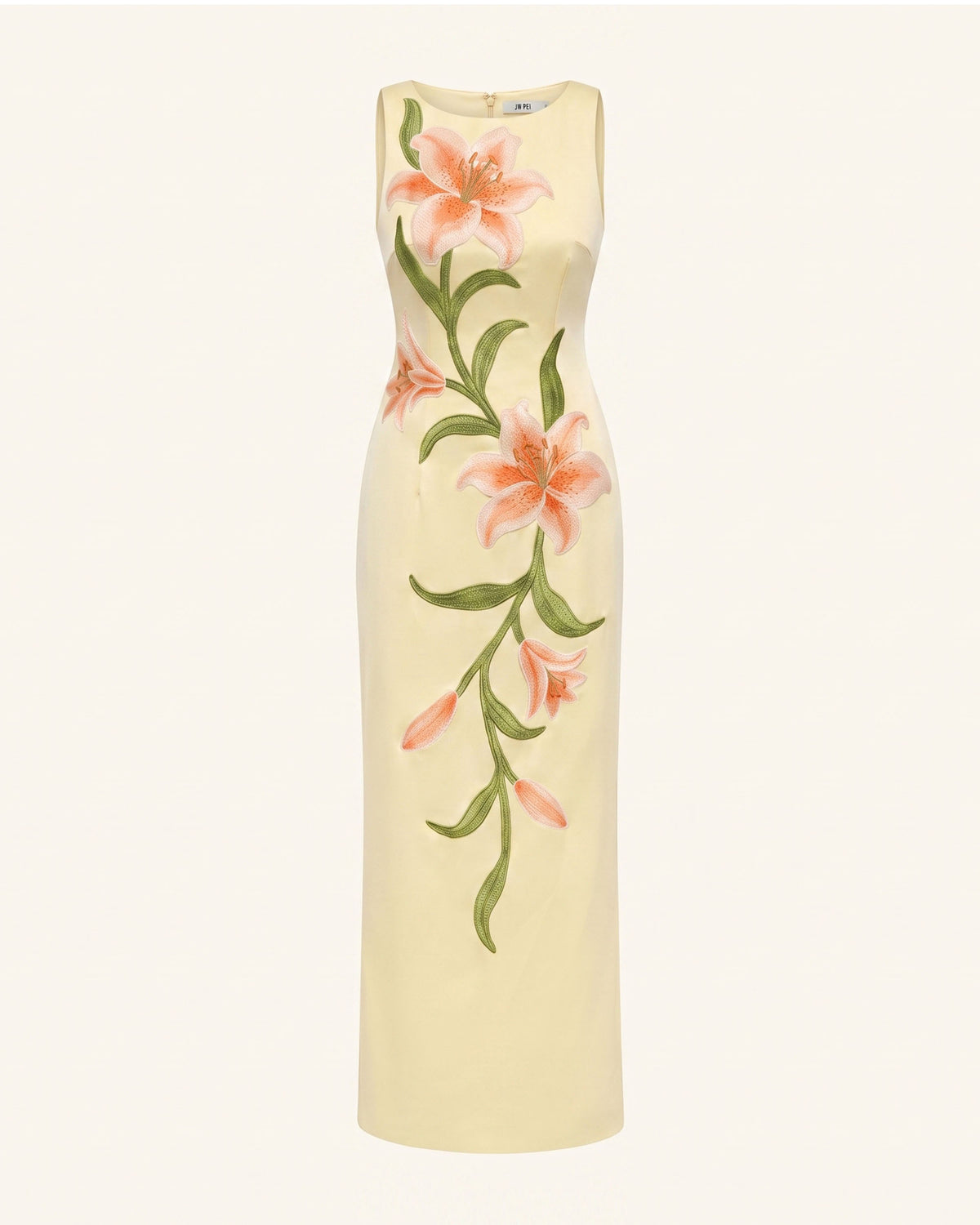 Lily Floral Print Sleeveless Column Maxi Dress - Light Yellow