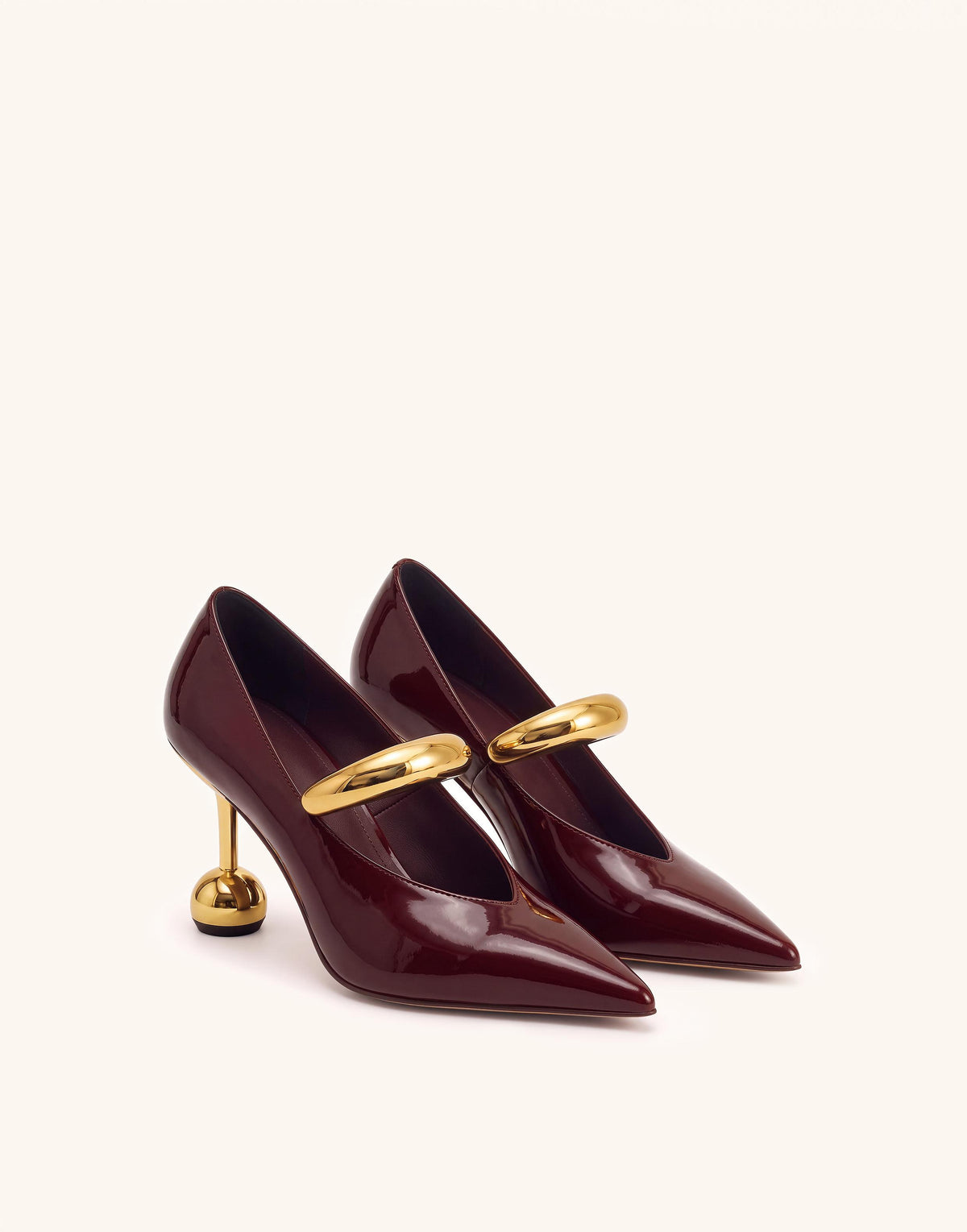 Helena Pierced Pointed-Toe Pumps - Burgundy