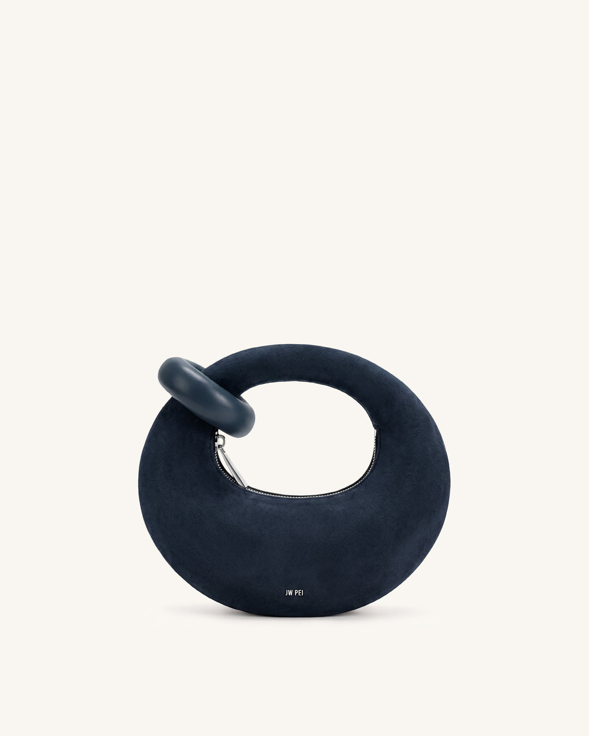 Abacus Faux Suede Mini Top Handle Bag - Navy Blue