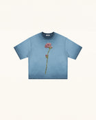 The Enchanted Rhinestone Rose Tee - Acid Blue