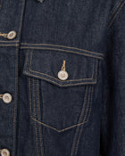 The Preppy Checkered Hem Frayed Jacket - Raw Denim