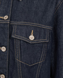 The Preppy Checkered Hem Frayed Jacket - Raw Denim