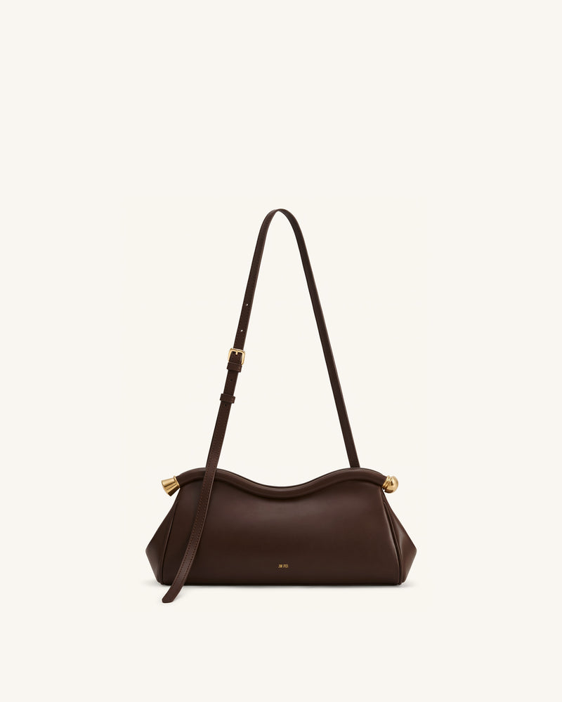 Naomi Curved Shoulder Bag - Chocolate Brown