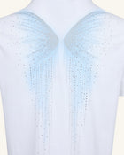 The Ethereal Crystal Blue Butterfly Back Tee - White