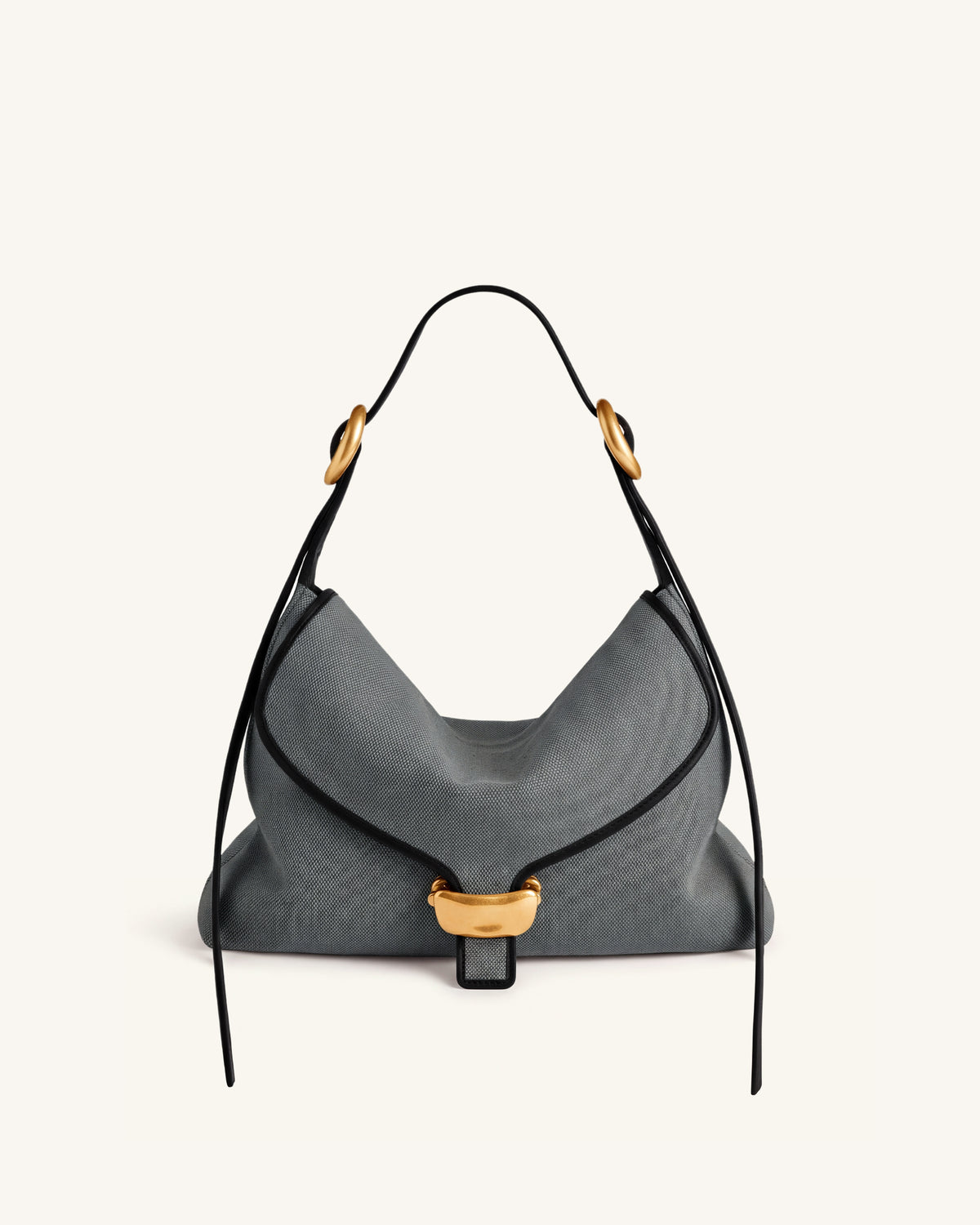 Sienna Hobo Bag - Black Gray Canvas