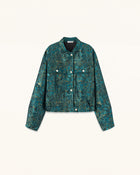 Metallic Abstract Pattern Jacket - Teal Gold