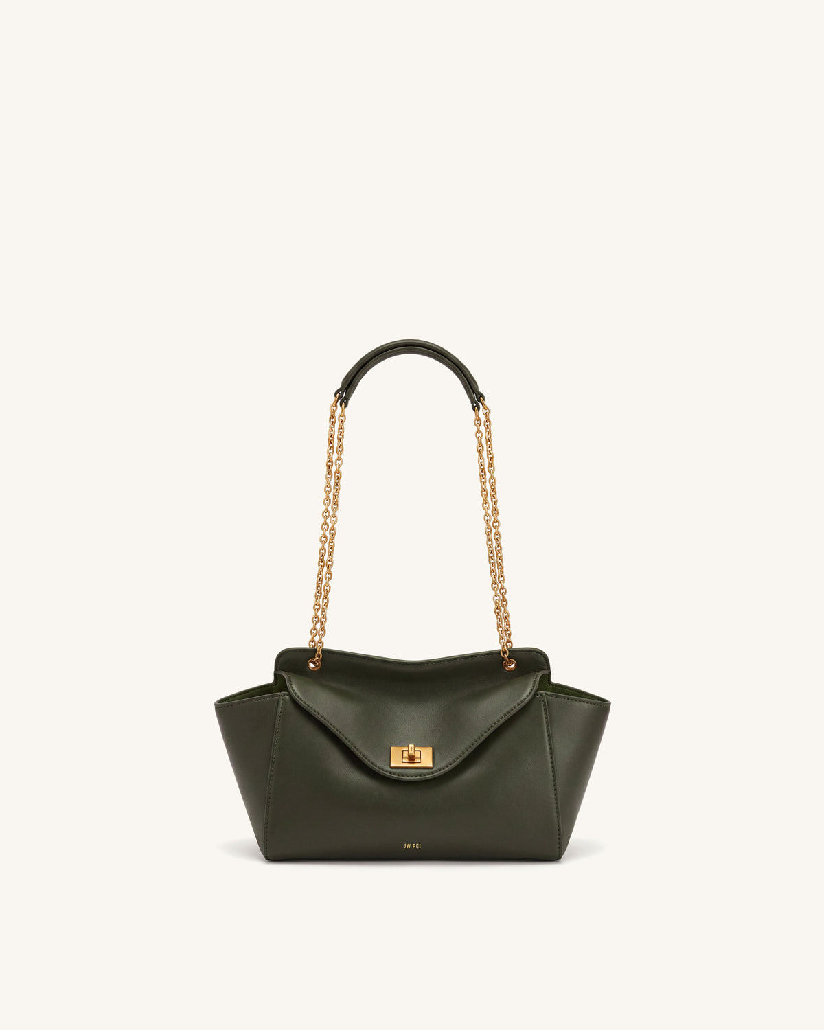 Lucia Envelope Chain Shoulder Bag - Deep Olive Green