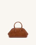 Veda Vintage Finish Bowler Bag - Saddle Brown