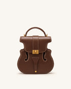 Violin Shape Top Handle Bag - Dark Brown