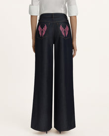 Seraphic Pink Crystal Back Wing  Jeans - Deep Thoughts Only