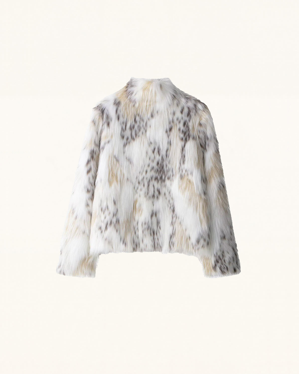Faux Fur Jacket - White Leopard