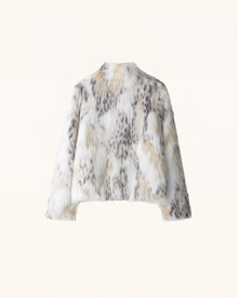 Faux Fur Jacket - White Leopard