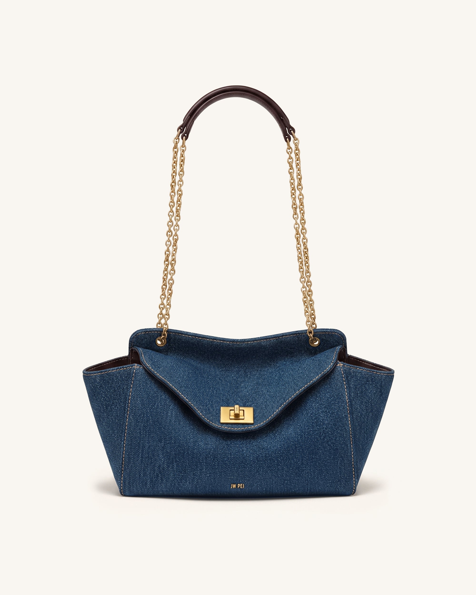Lucia Envelope Chain Shoulder Bag - Blue Denim