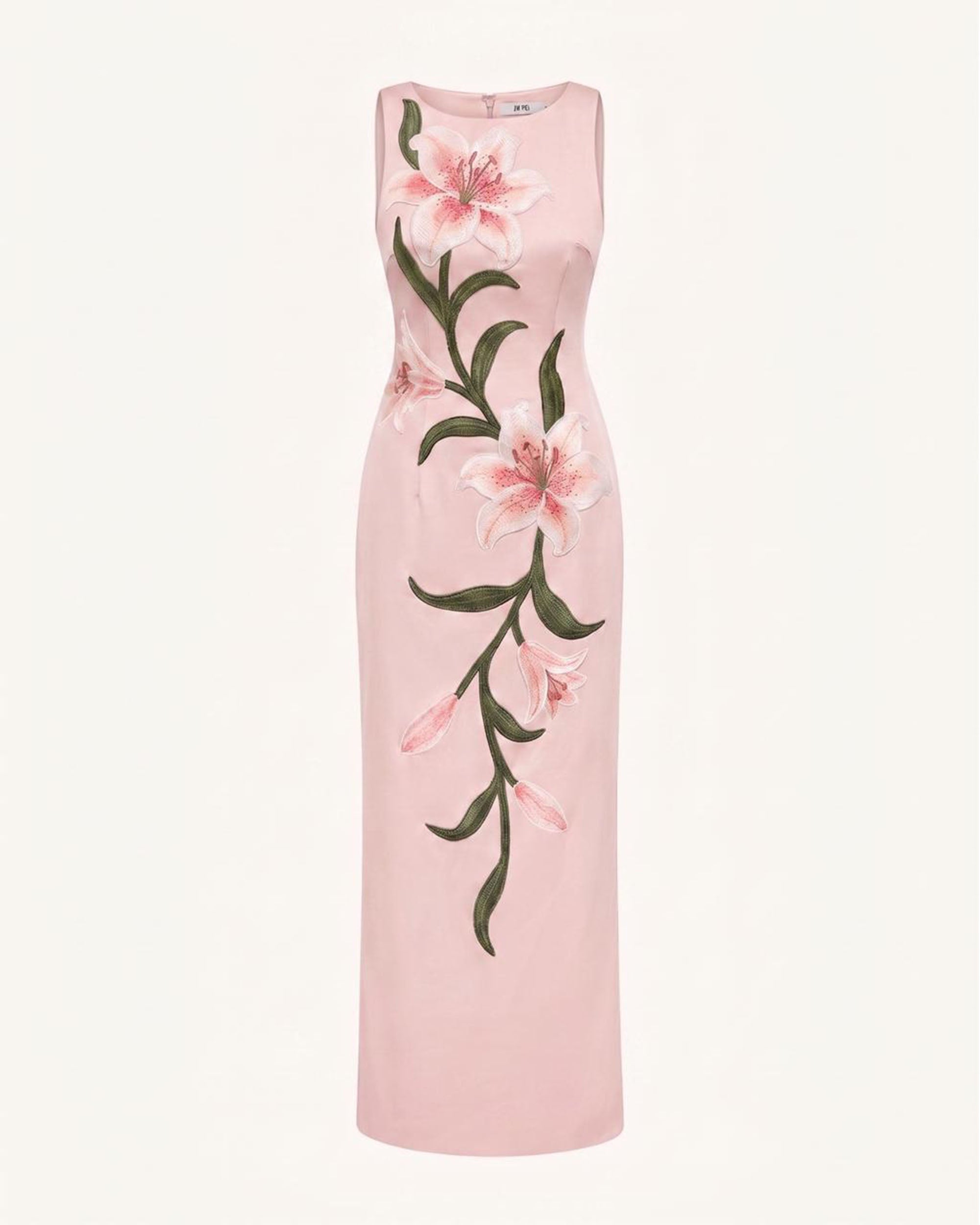 Lily Floral Print Sleeveless Column Maxi Dress - Light Pink