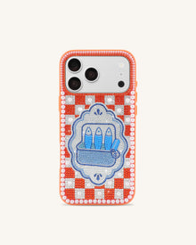 Mediterranean Sardines Artificial Crystal Phone Case - Orange