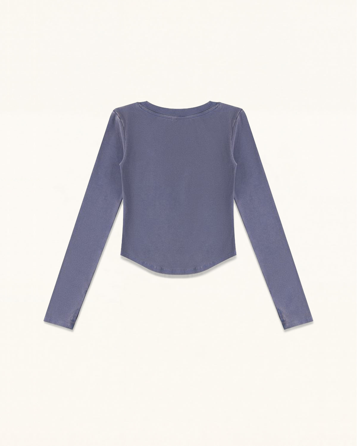 Dachshund Heart Scoop Neck Curved Cropped Tee - Smokey Slate
