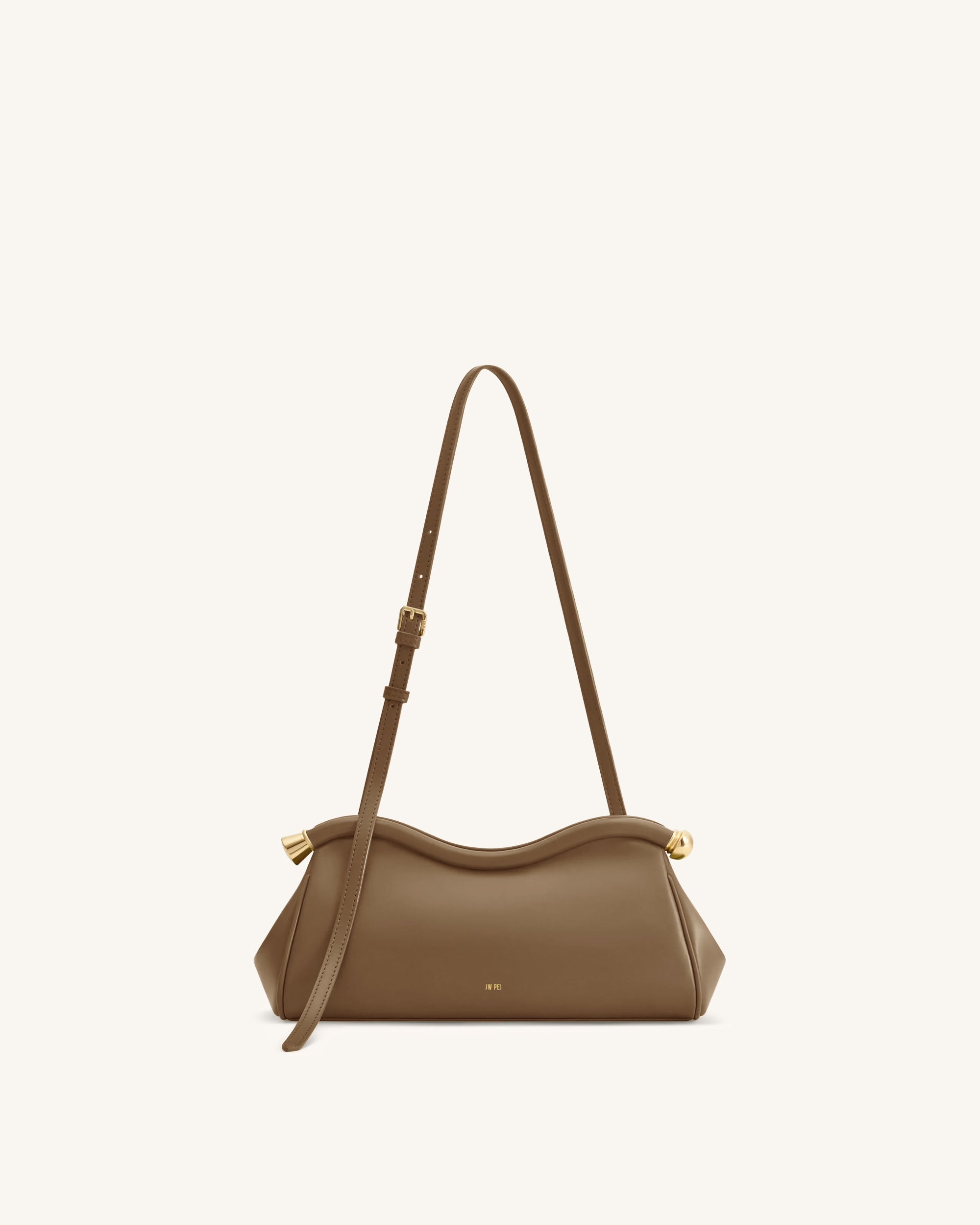 Naomi Curved Shoulder Bag - Tea Brown