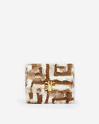 Mini Flap Faux Fur Fabric Bag - Brown