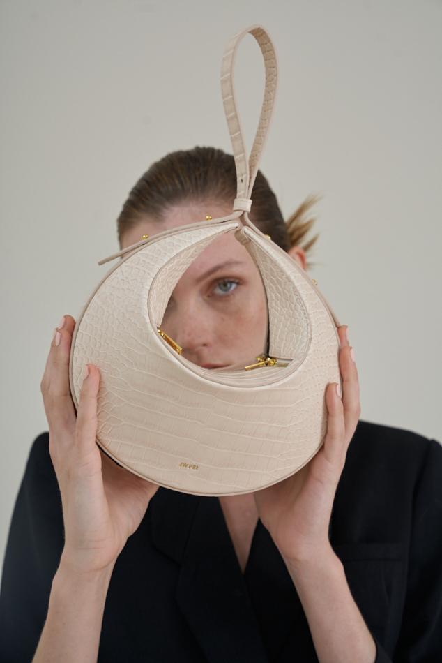 Rantan Bag - Beige & Brown Croc