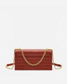 Jade Chain Bag -  Wine Red Croc