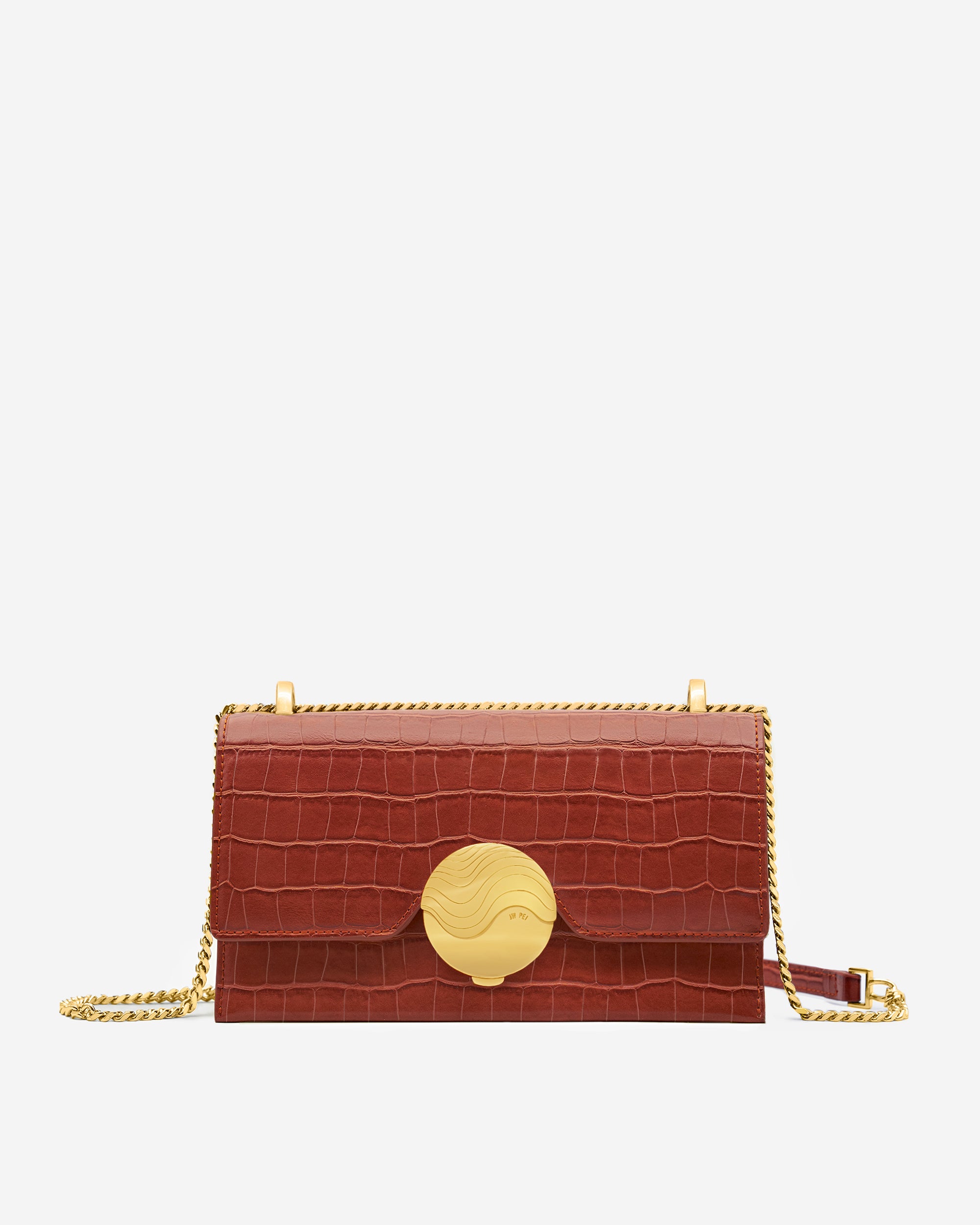 Jade Chain Bag -  Wine Red Croc