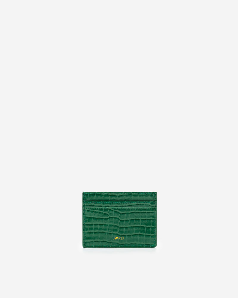 The Card Holder - Green Croc