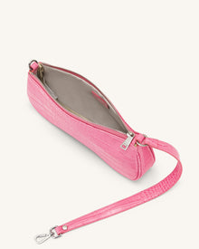 Eva Shoulder Bag - Hot Pink Croc