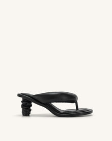 Talia Puffed Sandal - Black