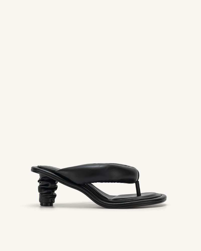 Talia Puffed Sandal - Black