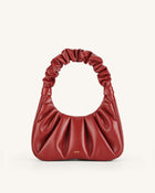 Gabbi Ruched Hobo Handbag - Chili